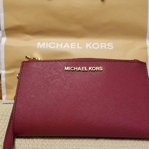 Michael Kors Red Double-Zip Wristlet